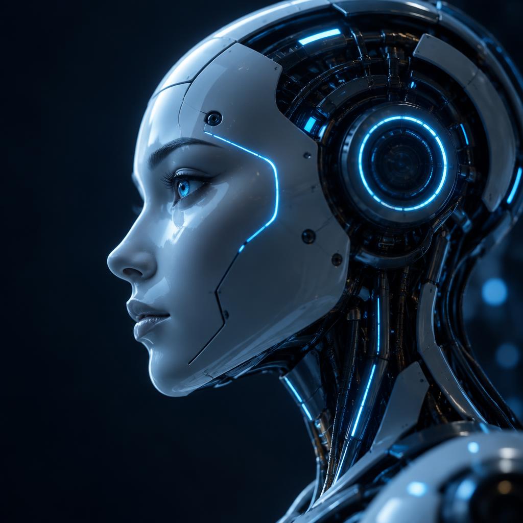 Visage d’intelligence artificielle stylisé